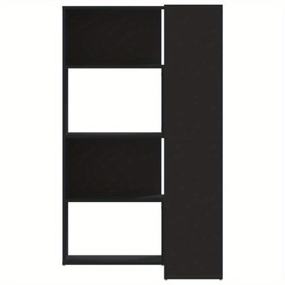 Bookcase 4-Tier Corner 85X85X140 Cm Finished Wood Black