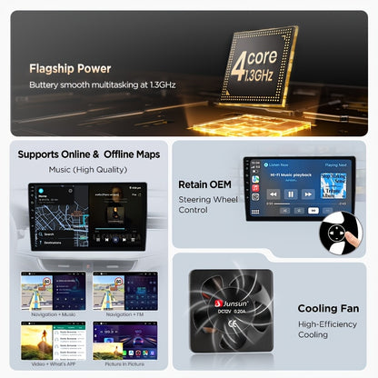 Android Autoradio – 2DIN Multimedia Speler – Touchscreen Radio – GPS Navigatie – Auto Stereo – 10 Inch IPS Scherm – Draadloos Apple CarPlay & Android Auto
