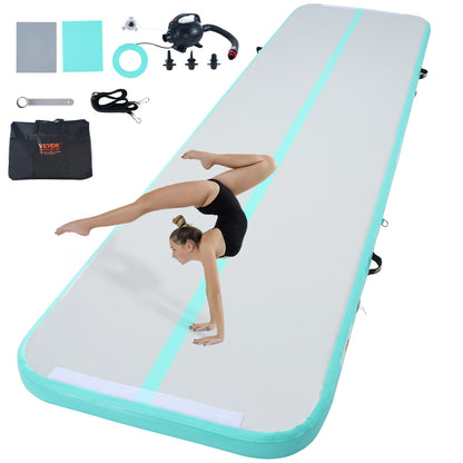 Opblaasbare Gymnastiekmat – Air Track – Tumbling Mat – Trainingsmat – Gym Mat – 13ft Lengte – Inclusief Elektrische Luchtpomp – Duurzaam PVC Material