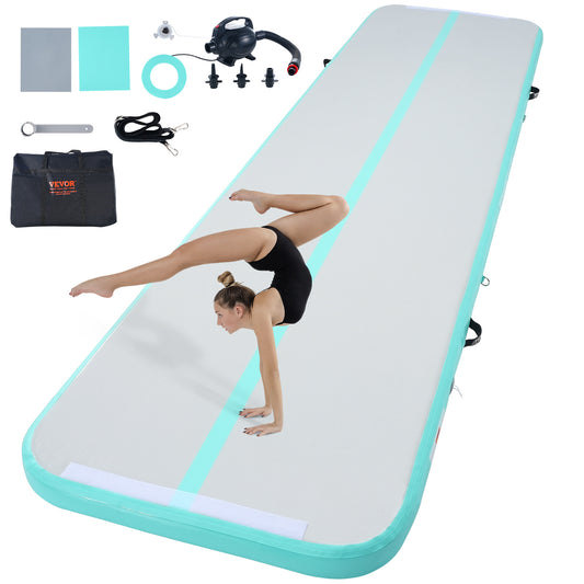 Opblaasbare Gymnastiekmat – Air Track – Tumbling Mat – Trainingsmat – Gym Mat – 13ft Lengte – Inclusief Elektrische Luchtpomp – Duurzaam PVC Material