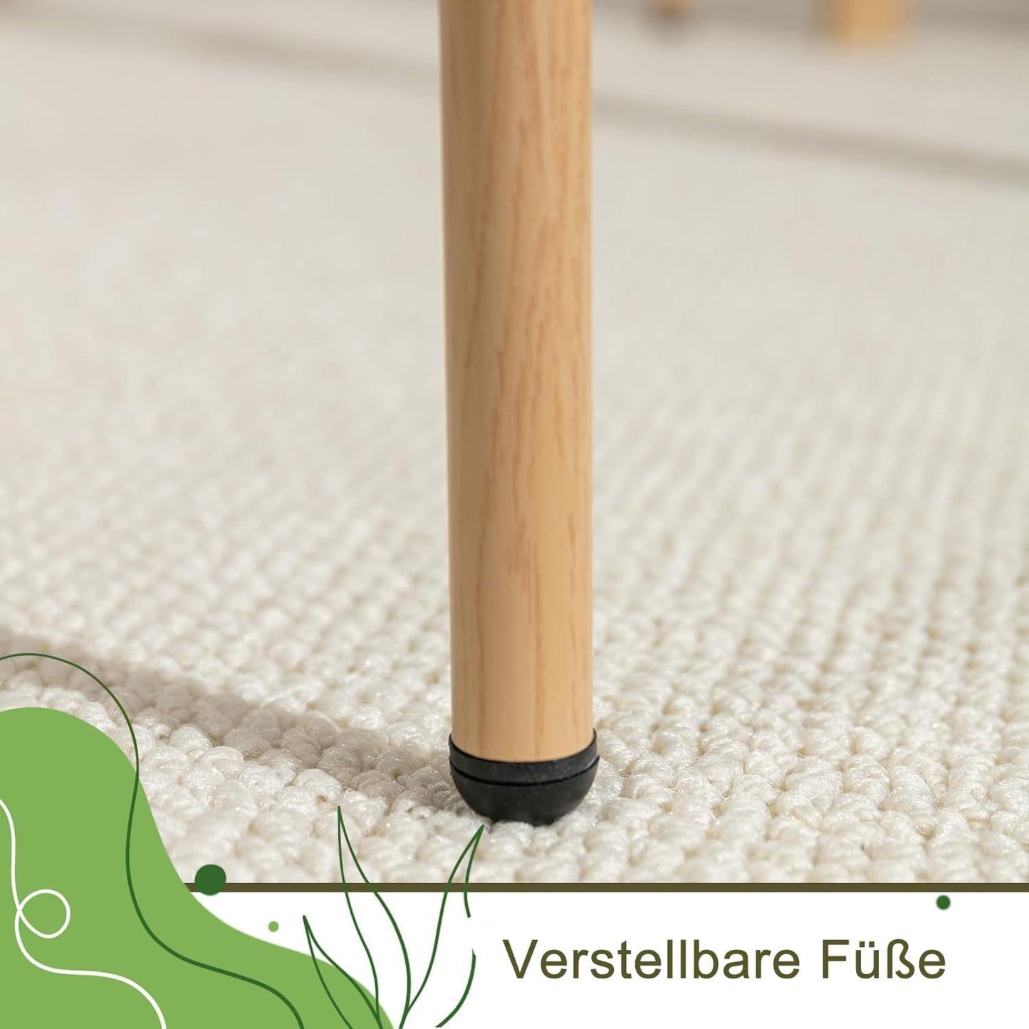 Eetkamerstoel – Keukenstoel – Stoel – Kuipstoel – Meubel – Houtlook Met Rattan Rugleuning – Velvet Zitting – Metalen Frame – Max. 150 kg