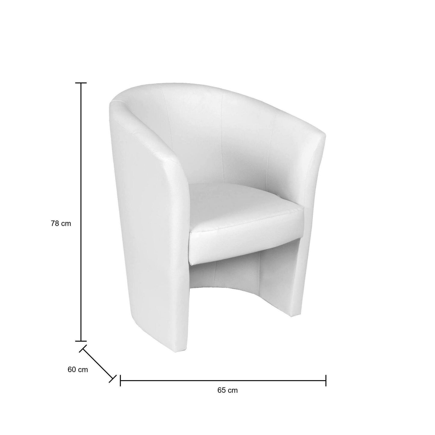 Dpanett Armchair, Upholstered Living Room Chair, Padded Seat with Eco-Leather Armrests, 64x63x76 cm, Available in 5 Colors