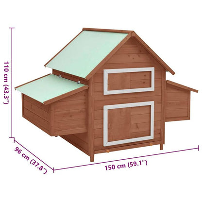 Kippenhok – Hennenhok – Dierenhok – Kippenren – Pluimveehok – Massief Vurenhout – 150x96x110 cm – Rustieke Uitstraling
