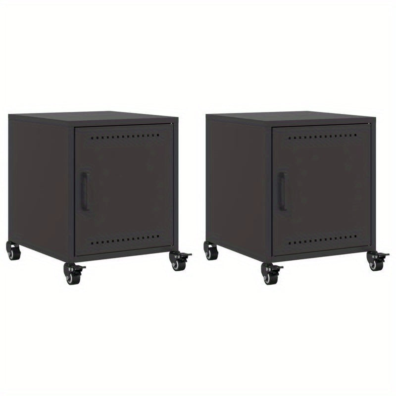 Bedside Tables 2pcs 36X39X43.5 Cm Steel Black