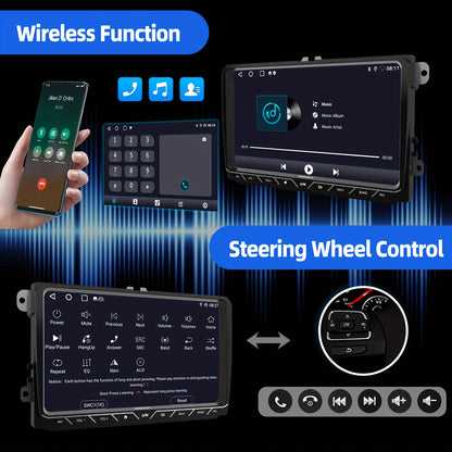 Android Autoradio – Double Din – Car Stereo – Multimedia Speler – Auto Radio – 9 Inch IPS Touchscreen – Android 14 Besturingssysteem – Inclusief DAB+ Adapter