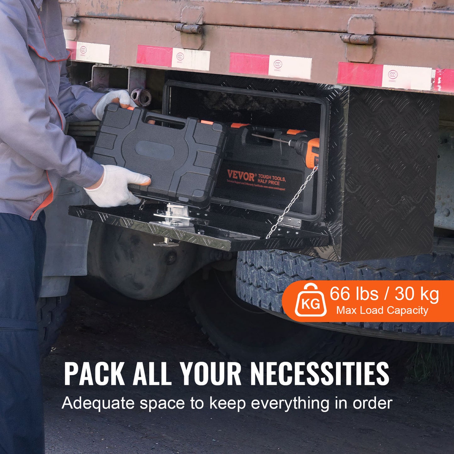 Aluminium Opbergbox Onder Voertuig – Gereedschapskist – Opslagbak – Opbergtank – Laadruimtebox – Waterdicht – 24x17x18 Inch Schrobbestendig