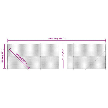 Kettinkomafrastering – Tuinafsluiting – Erfafscheiding – Beveiligingshek – Metaalomheining – Groen – 1,6x10 Meter – Weerbestendig Staal