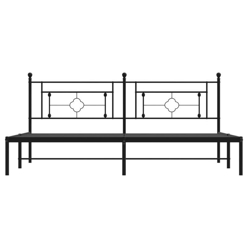 Metal Bed Frame with Headboard, 200X200 Cm