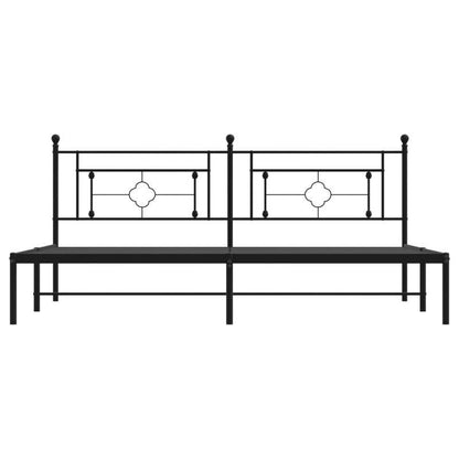 Metal Bed Frame with Headboard, 200X200 Cm