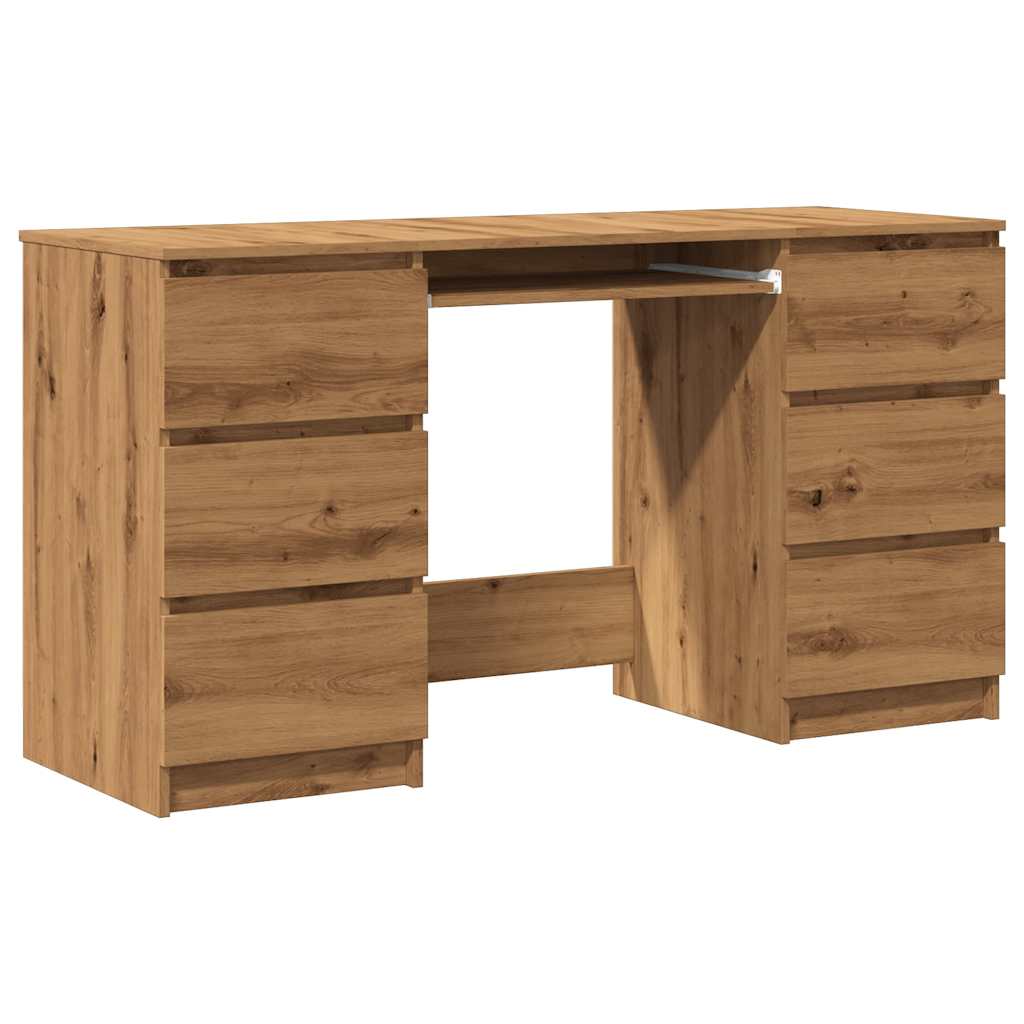 Bureau – Bureaublad – Werktafel – Schrijftafel – Kantoormeubel – 6 Lades – Hoogwaardig Behandeld Hout – Ruim Werkoppervlak