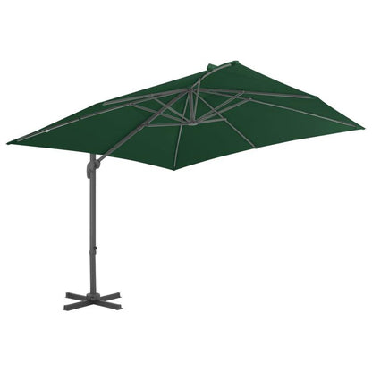 Floating Parasol with Aluminum Pole 400x300 cm Green