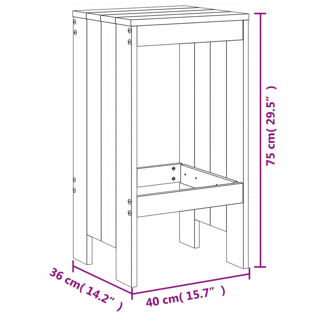 Tuinbarset – Buitenbarset – Barmeubel – Terrasbarset – Tuinmeubel – Massief Dennenhout – Ruimtebesparend Design