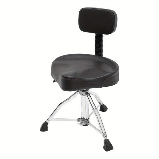Drumkruk – Drumstoel – Drumstoel Met Rugleuning – Verstelbare Drumstoel – Drumzitting – Verstelbaar 45-60 cm – Memory Foam Zitting – Stevig Tot 120 kg