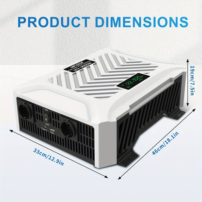 Omvormer – Spanningsomvormer – Stroomomvormer – Inverter – Converter – 3000W Zuivere Sinusgolf – Overbelastingsbeveiliging – Weerbestendige Behuizing