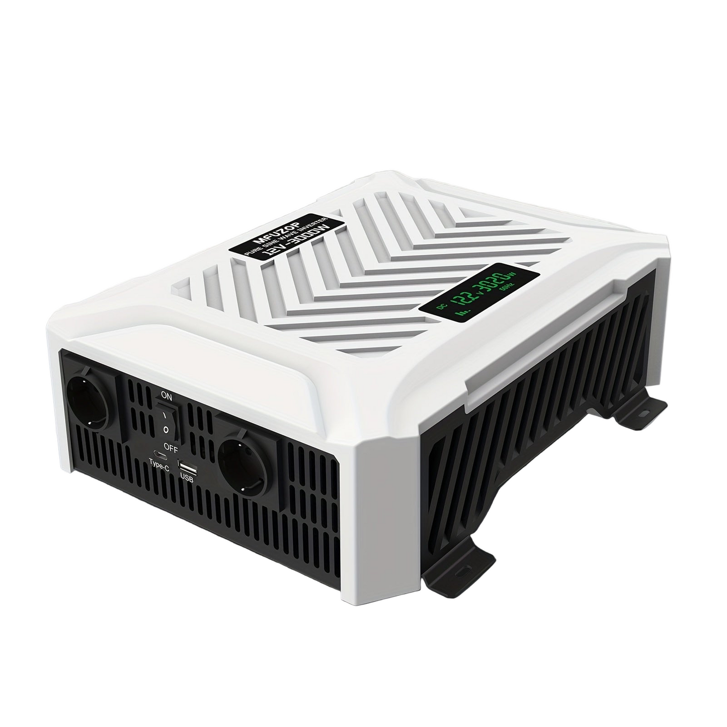 Omvormer – Spanningsomvormer – Stroomomvormer – Inverter – Converter – 3000W Zuivere Sinusgolf – Overbelastingsbeveiliging – Weerbestendige Behuizing