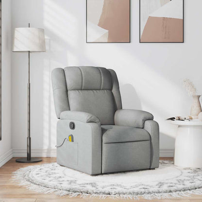 Relaxfauteuil – Relaxstoel – Fauteuil – Zetel – Loungestoel – Lichtgrijs – Handmatig Verstelbaar Tot 135° – Ademend Stofmateriaal