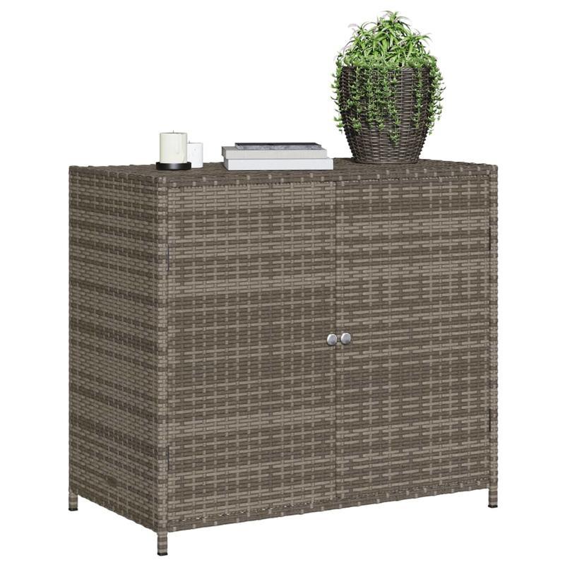 Opbergkast Buiten – Tuinkast – Tuinbox – Tuinkastje – Buitenberging – Grote Ruimte 83x45x76 cm – Duurzaam PE-Rattan Met Stalen Frame