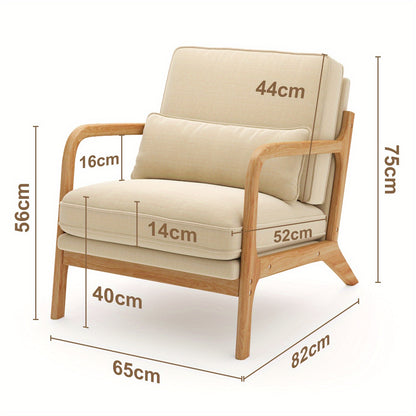 Single Zits Bureaustoel – Fauteuil – Werkstoel – Gaming Stoel – Leunstoel – Zacht Kussen & Gooi Kussen – Massief Houten Frame – Duurzaam & Comfortabel
