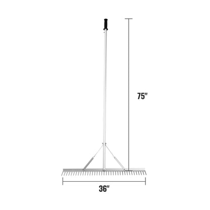 Grasmaaierhark – Gazonhark – Bladhark – Tuinhark – Vijverhark – Aluminium Harkenblad 91,5 cm – Extra Lange Steel 191,5 cm