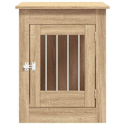 Hondenbench – Hondenkooi – Hondenhuis – Hondenbox – Hondenrek – Houten Sonoma Eiken – Stevige Massief Hout Constructie – Met Slot & Bijzettafel Capaciteit 40 kg