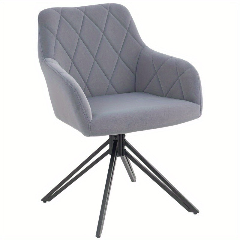 Eetkamerstoel Met Armleuningen – Stoel – Kuipstoel – Bureaustoel – Retro Stoel – Gevoerde Velvet Bekleding – Stalen Frame – Comfortabele Moderne Zitplek – Duurzaam Metalen Constructie