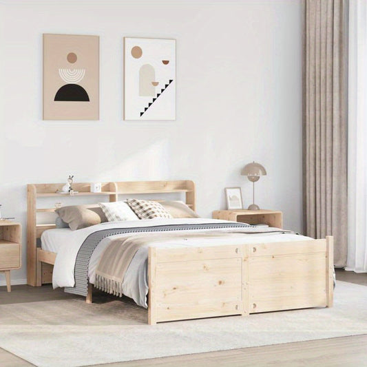 Bed frame con Headboard 120x200cm in Wood Pine solid Removable and durable
