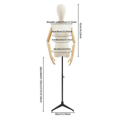 High-Quality Material with an Adjustable Design, Offering Great Flexibility And Easy Assembly, Featuring a Double Hole Design And a Stable Base for a Female Mannequin