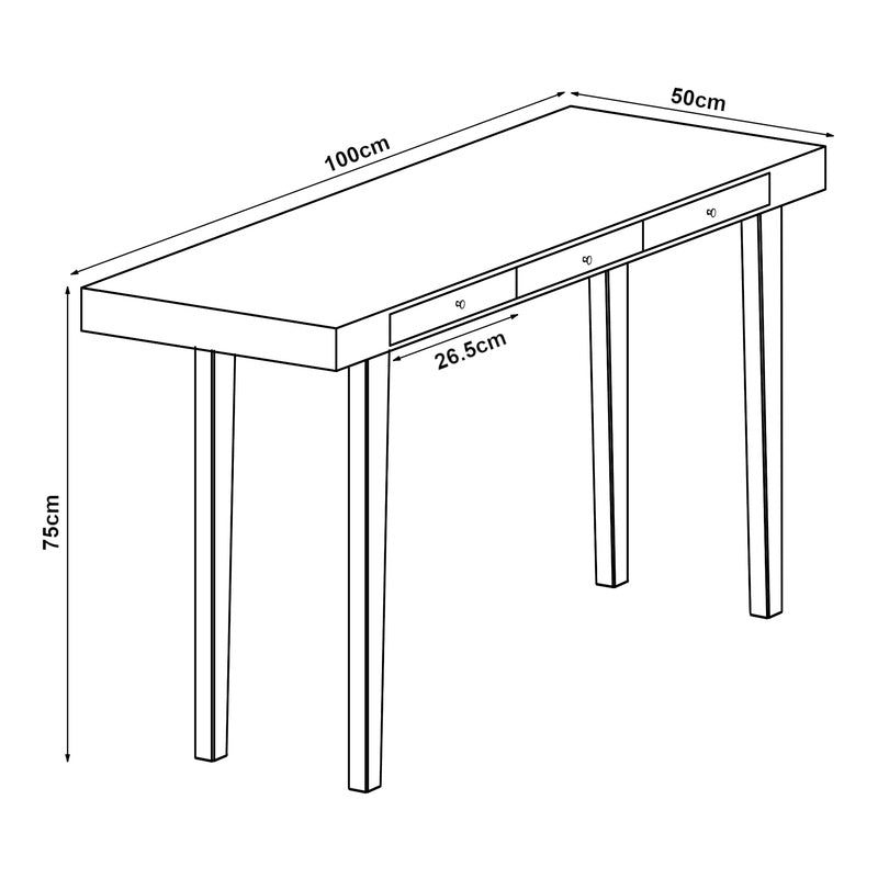 Bureau – Werktafel – Schrijftafel – Computertafel – Bamboe tafel – 100x50x75 cm – 3 Lades – Duurzaam Natuurlijk Materiaal
