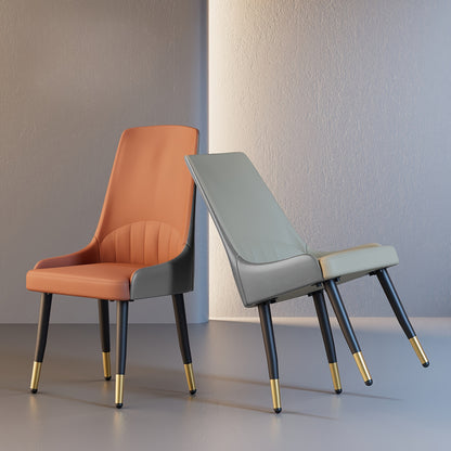 Eetkamerstoelen – Stoelen – Keukenstoelen – Woonkamerstoelen – Zitmeubelen – Set Van 2 Oranje+Grijs – Ergonomische Hoge Rugleuning – Max Belastbaar 150 Kg