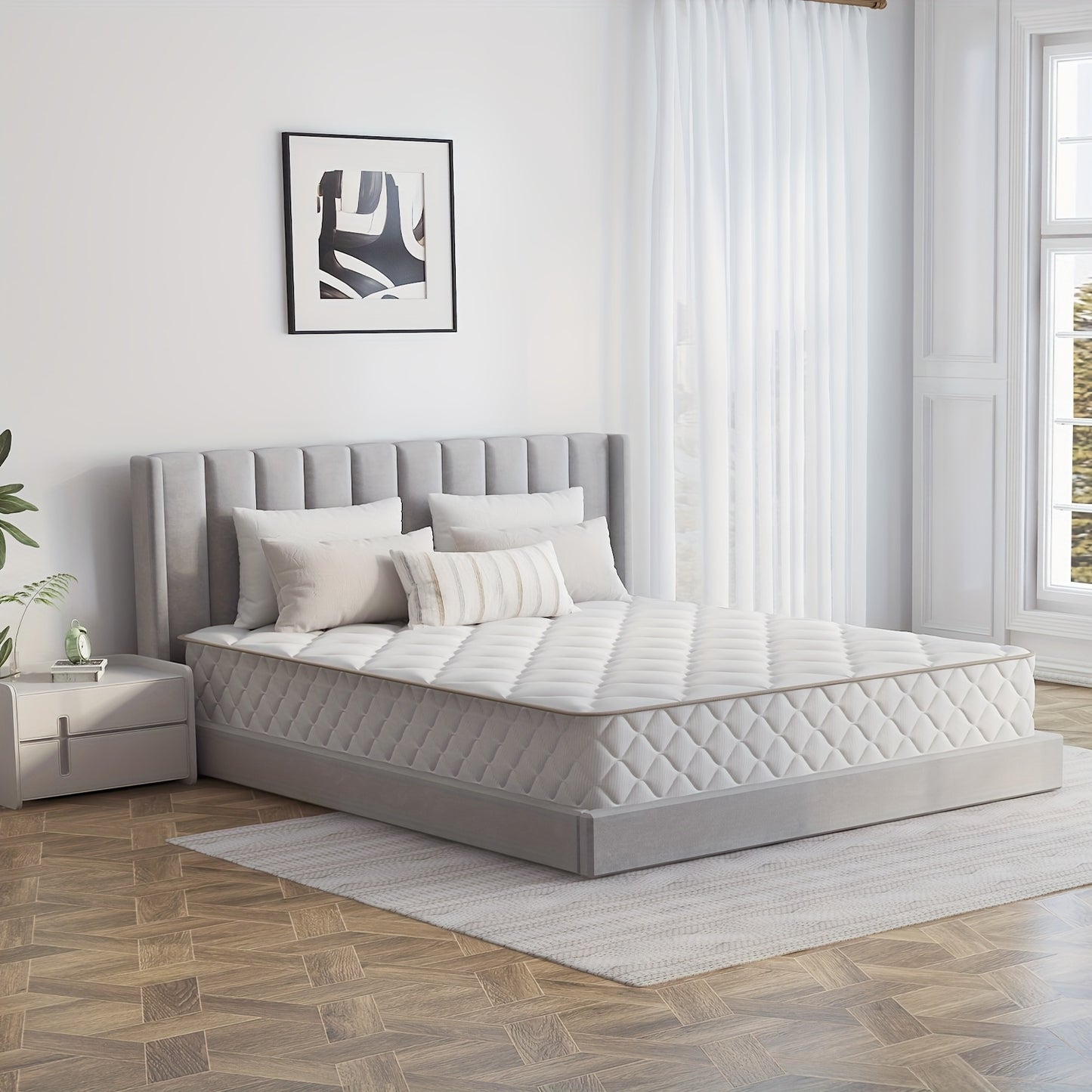 Pocketvering Matras – Binnenvering Matras – Comfortmatras – Zweefmatras – 160x200x25 cm – Medium Stevigheid H3 – 7 Zones Ondersteuning