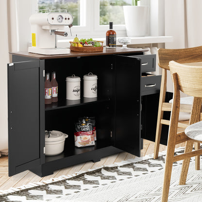 Dressoir – Opbergkast – Sideboard – Ladekast – Buffetkast – Wit – MDF – Verstelbare Plank – 100x40x78 cm