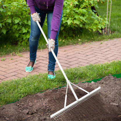 Tuinhark – Gras Hark – Blad Hark – Bodem Hark – Tuingereedschap – Aluminium Sneeuw Hark – Dubbelzijdig Harkhoofd – 174 cm Lang