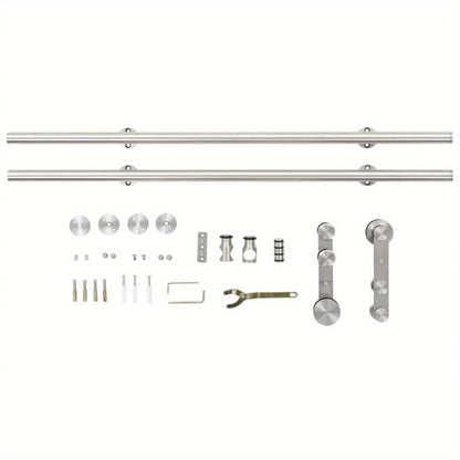 Schuifdeurbeslag Kit – Schuifdeursysteem – Deurscharnier – Railset – Schuifdeurrails – Roestvrijstaal 183 cm – Zilver – Duurzaam & Makkelijk te Monteren