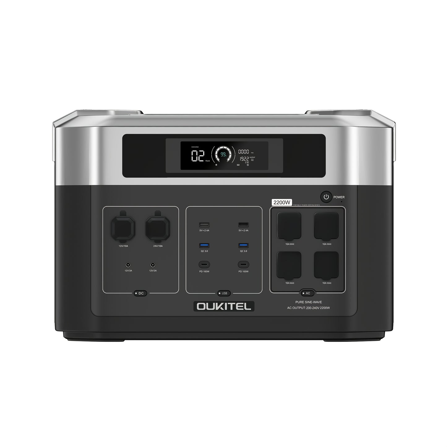 Powerstation – Energiecentrale – Noodstroomvoorziening – Draagbare Generator – Solar Powerstation – 2048Wh Capaciteit – 2200W Output – LiFePO4 Batterij – Snelladen – Lange Levensduur 3500+ Cycli
