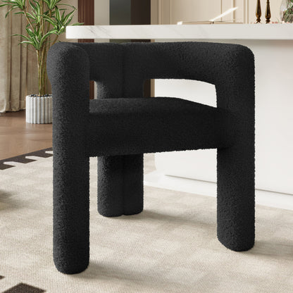 Fauteuil – Zitzak – Loungestoel – Relaxstoel – Sessel – Ergonomisch Design – Teddy Fleece Bekleding – Zwart – Comfortabel – Stijlvol