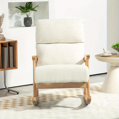 Schommelstoel – Schommelzetel – Schommelstoel Binnen – Buitenstoel – Relaxstoel – Ergonomisch Design – Massief Hout & Kussen