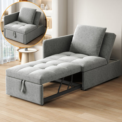 Upholstered Bed Sofa Bed 3 in 1 Multi-Function Sofa Bed, Linen Sofa with Adjustable Backrest, Sofa Bed for Small Spaces