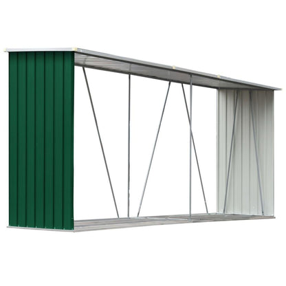 Houtopslag – Brandhoutrek – Haardhoutrek – Houtberging – Houtrek – Gegalvaniseerd Staal – 330x84x152 cm – Weerbestendig en Ventilerend