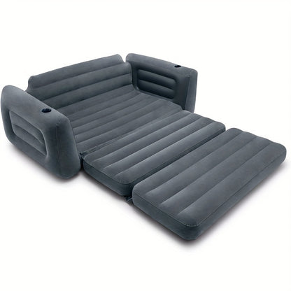 Extra Grote Sofa Bed – Slaapbank – Opvouwbare Bedbank – Loungesofa – Inklapbare Slaapbank – Opblaasbare Kussens – Stevig Kunststof Frame – Ruimtebesparend Design – 231x203x66 cm – Modern Grijs