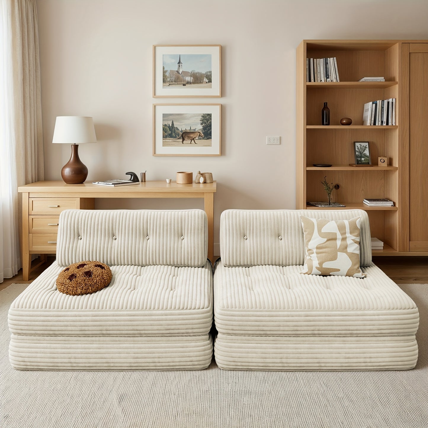 Slaapbank – Bedbank – Logeerbed – Uitklapbank – Sofa – Modern Design – Corduroy Bekleding – Zonder Montage – Diepgrijs