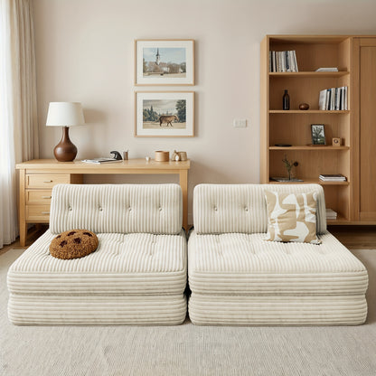 Slaapbank – Bedbank – Logeerbed – Uitklapbank – Sofa – Modern Design – Corduroy Bekleding – Zonder Montage – Diepgrijs