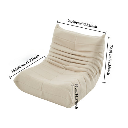 Relaxation Armchair Sofas with Removable Backrest And Seat Cushions, Lazy Sofa Indoor Seat Cushions with Comfortable, Extra Thick Padding for Bedroom, Living Room, White, Green.
