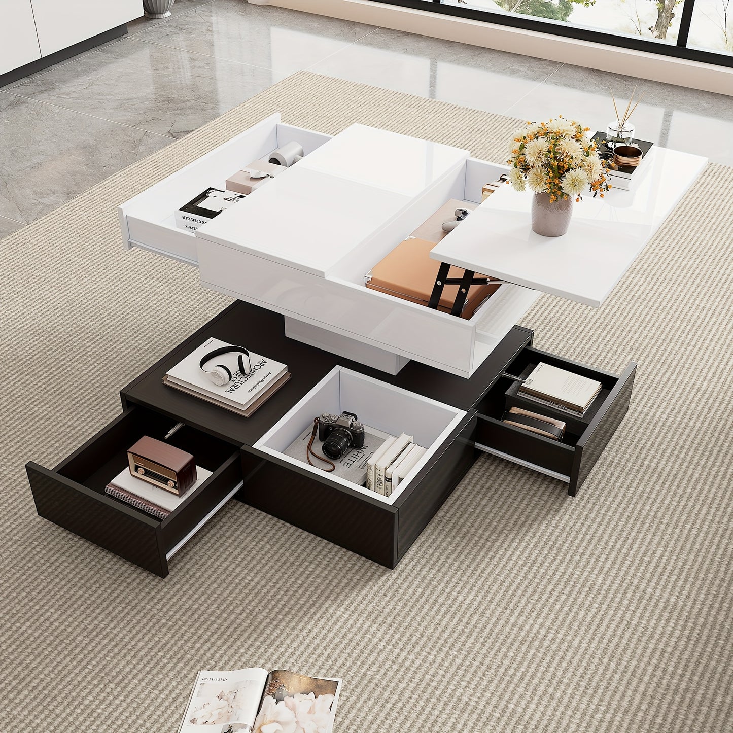 Fauteuil – Loungestoel – Relaxfauteuil – Oorfauteuil – Zetel – Bamboe Materiaal – Inclusief Voetenbank – Zijzak