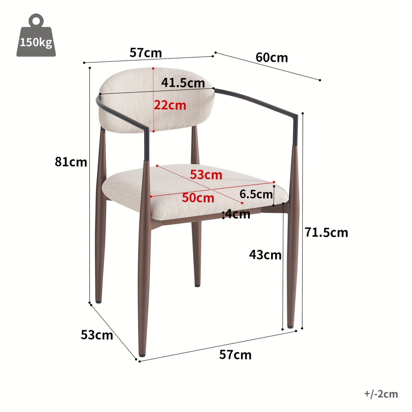 2pcs Modern Dining & Cosmetic Chairs with Adjustable Footrest - Ergonomic Design, High-Quality Linen Fabric, Metal Frame, Brown, Easy Assembly, No Power Needed, Perfect for Home or Office Use, Office Chair, Minimalist Chair,