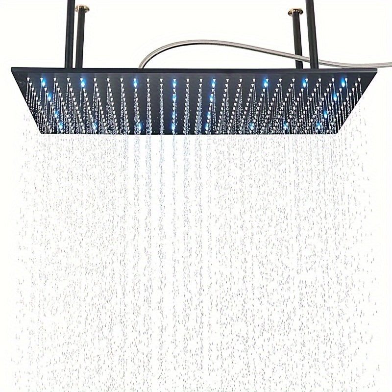Regendouchekop – Regendouche – Douchekop – Hoofddouche – Plafonddouche – Mat Zwart – Groot Formaat 40,64x81,28 cm – Hoogwaardige Waterverdeling