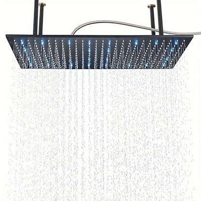 Regendouchekop – Regendouche – Douchekop – Hoofddouche – Plafonddouche – Mat Zwart – Groot Formaat 40,64x81,28 cm – Hoogwaardige Waterverdeling