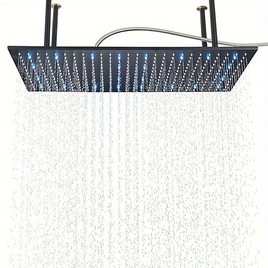 Regendouchekop – Regendouche – Douchekop – Hoofddouche – Plafonddouche – Mat Zwart – Groot Formaat 40,64x81,28 cm – Hoogwaardige Waterverdeling