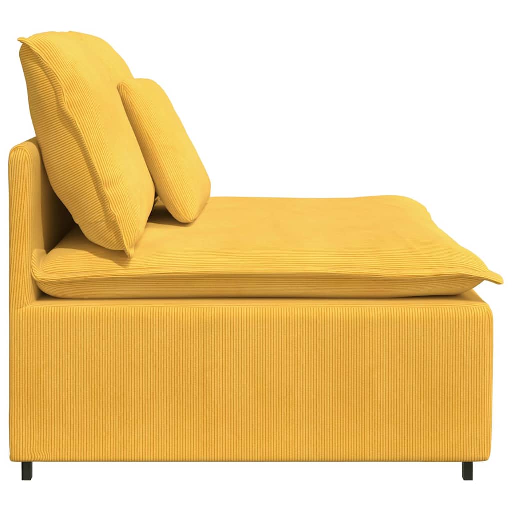 Modulaire Bank – Modulair Sofa – Hoekbank – Loungebank – Zitbank – Lichtgeel – Corduroy Stof – Flexibel Ontwerp