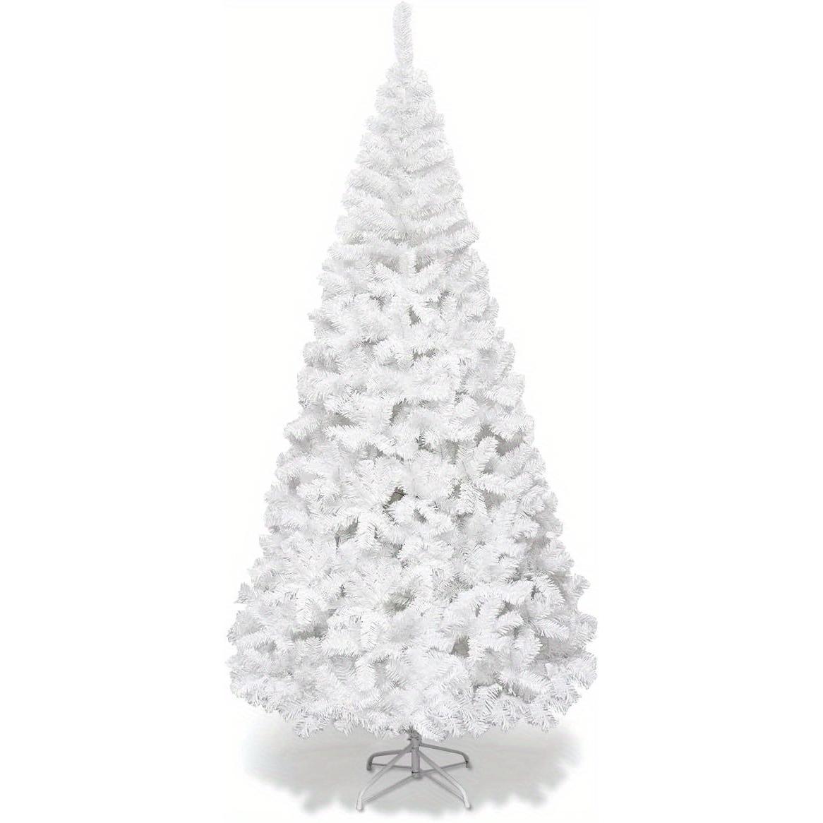 Witte Kunstkerstboom – Kunstkerstboom – Nepkerstboom – Kunstboom – Winterboom – 240 cm Hoog – Weerbestendig PVC Metalen Standaard