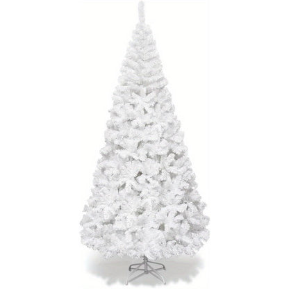 Witte Kunstkerstboom – Kunstkerstboom – Nepkerstboom – Kunstboom – Winterboom – 240 cm Hoog – Weerbestendig PVC Metalen Standaard